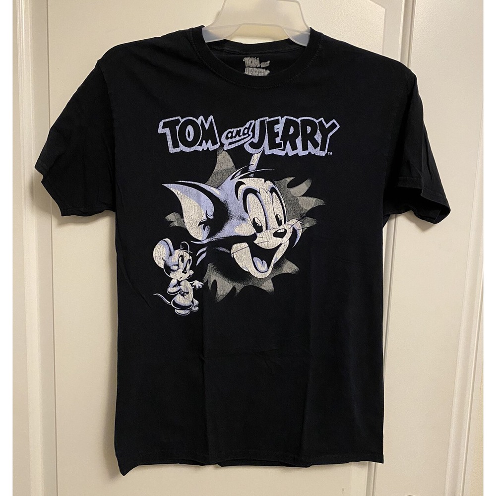 Tom and Jerry Graphic TeeNostalgia Black SZ-M Sleeve:Short,Style:Casual PreOwned